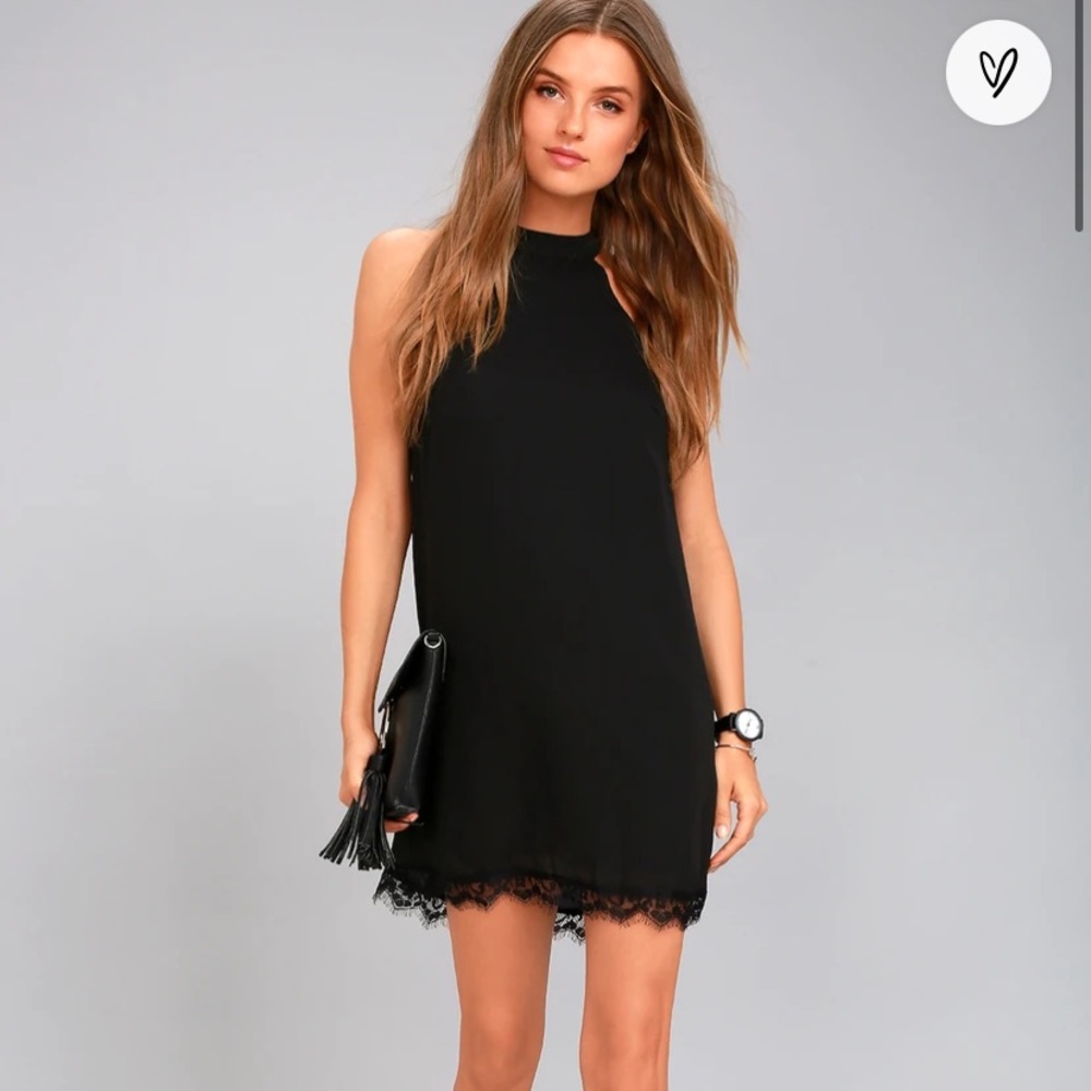 Black Lace Swing Dress